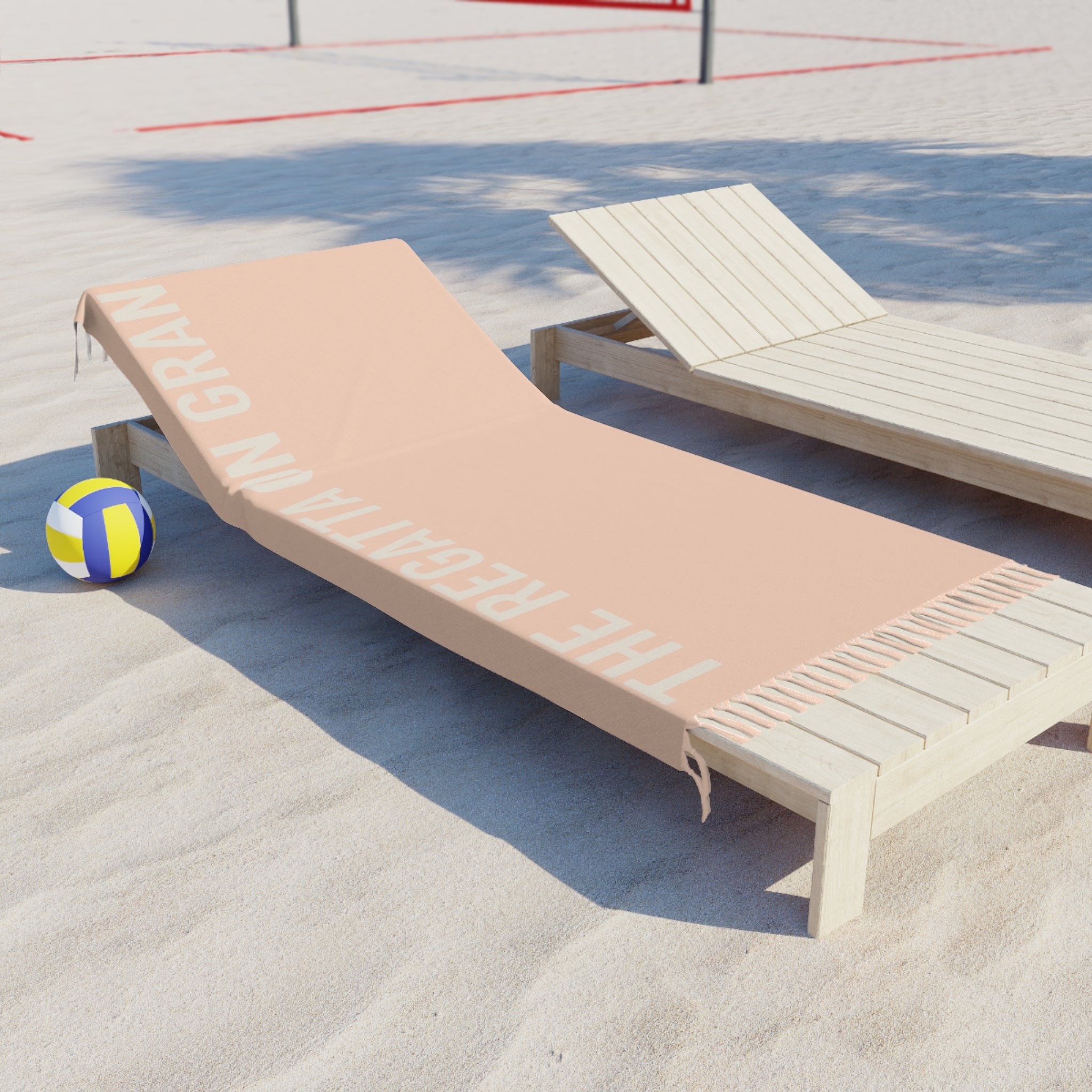 Boho Peach Champagne Fringe Beach Towel