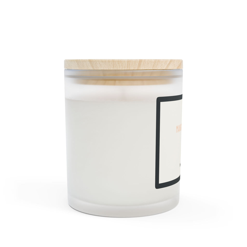 Frosted Glass Candle — 11oz Scented Soy Candle with Wooden Lid