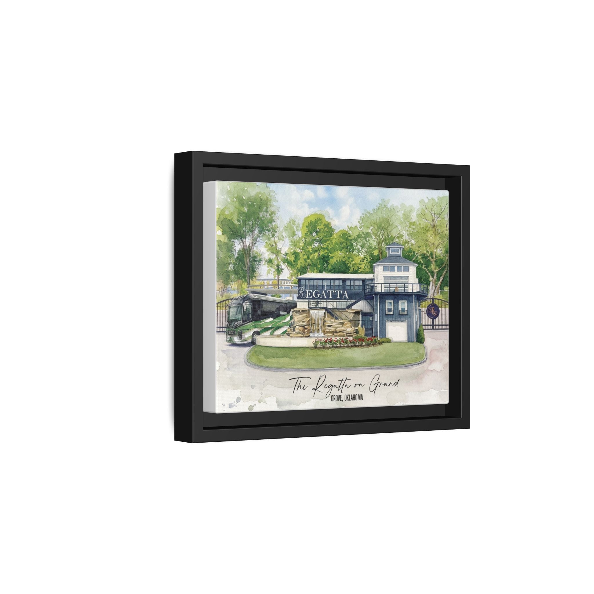 The Regatta on Grand Framed Watercolor Canvas