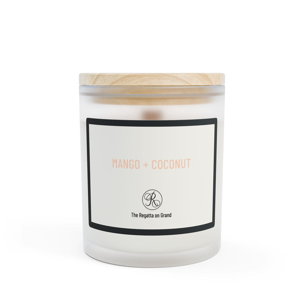 Frosted Glass Candle — 11oz Scented Soy Candle with Wooden Lid