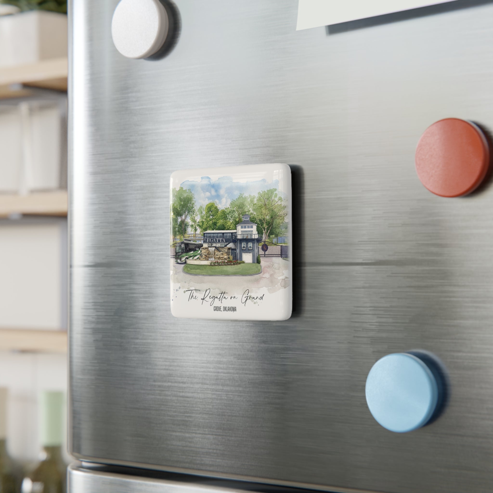 The Regatta on Grand Watercolor Porcelain Magnet