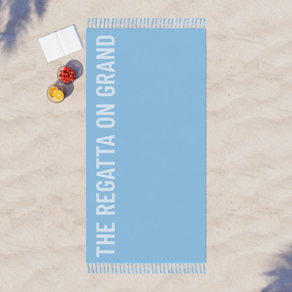 Boho Light Blue Fringe Beach Towel