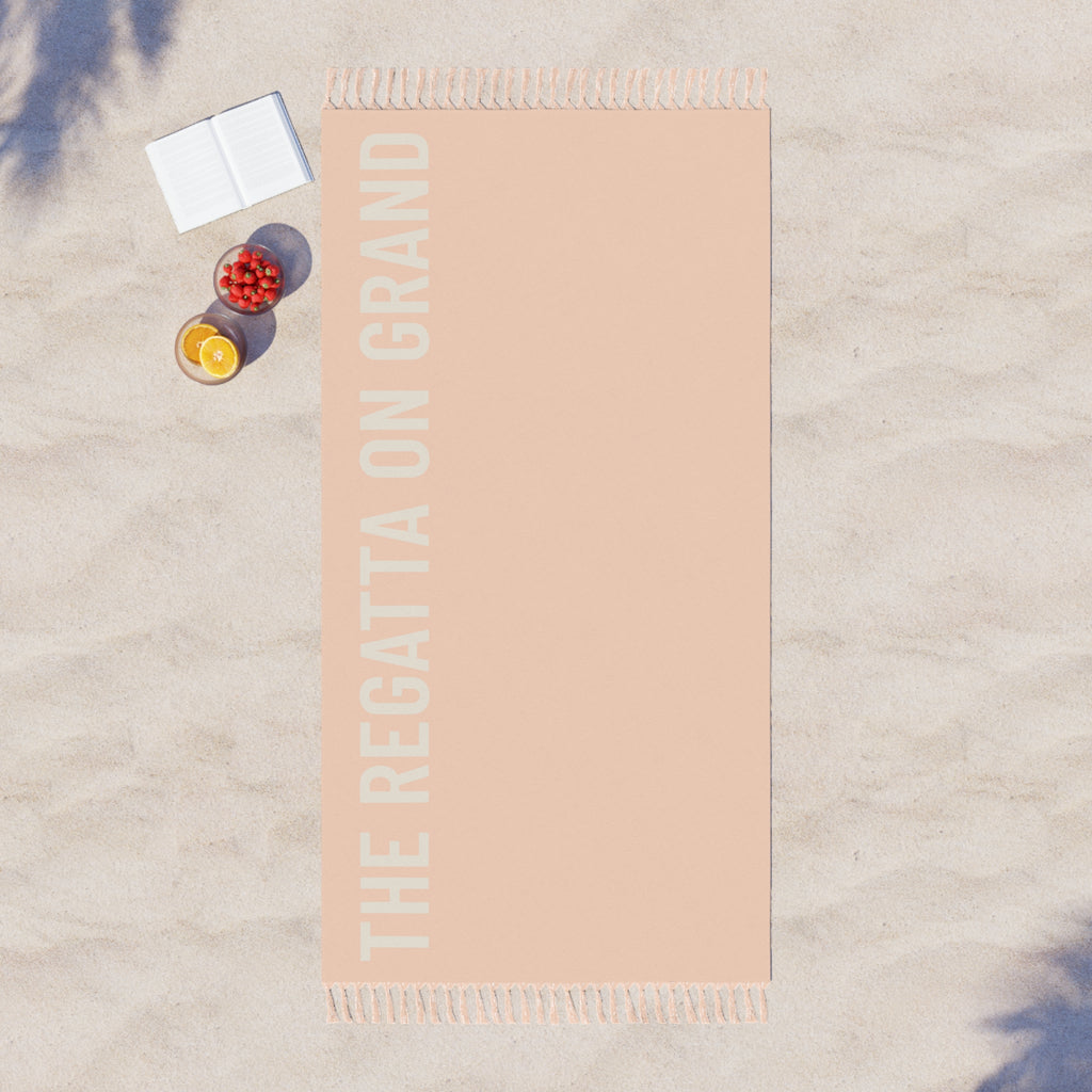 Boho Peach Champagne Fringe Beach Towel