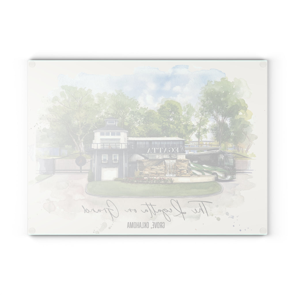 The Regatta on Grand Watercolor Glass Cutting Board