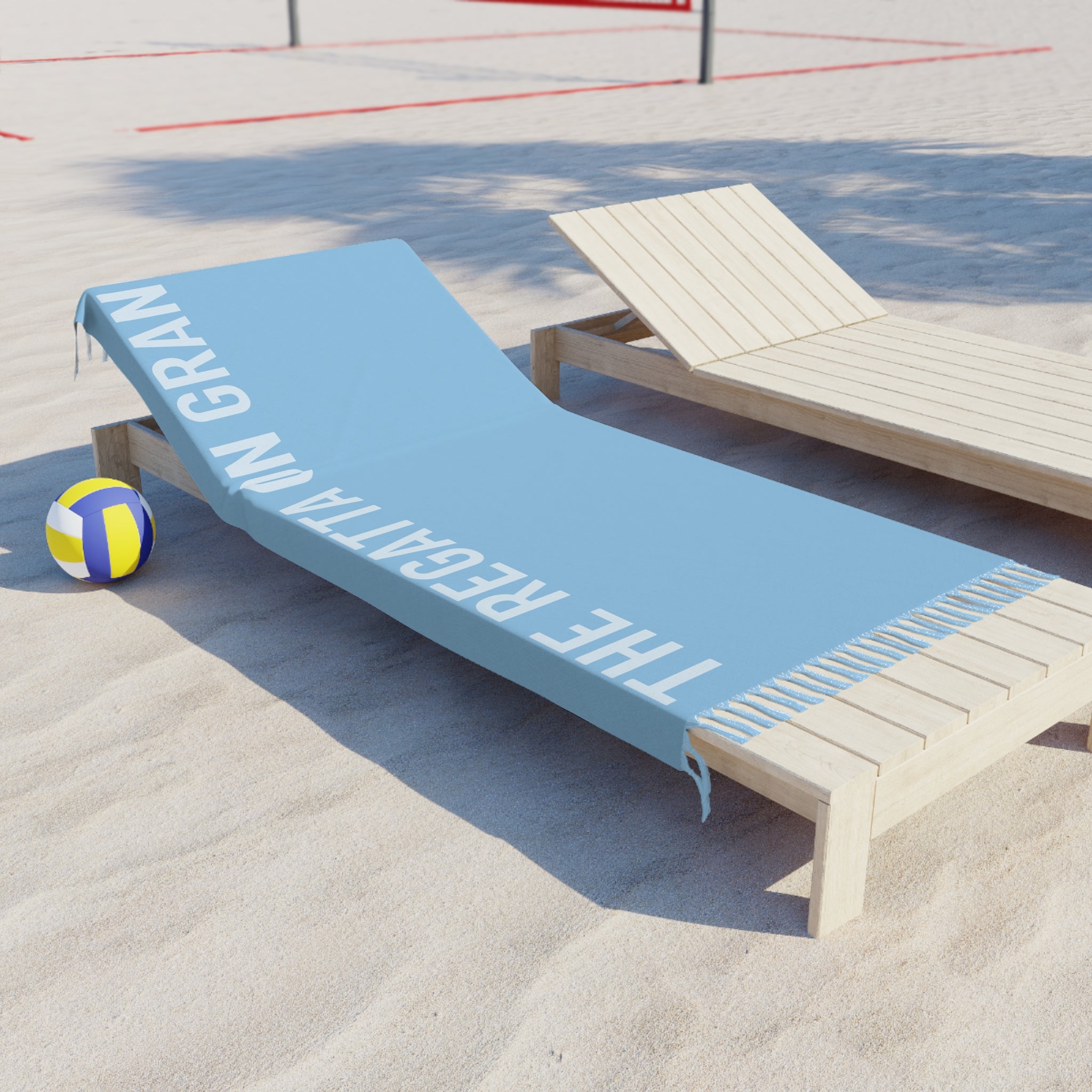 Boho Light Blue Fringe Beach Towel