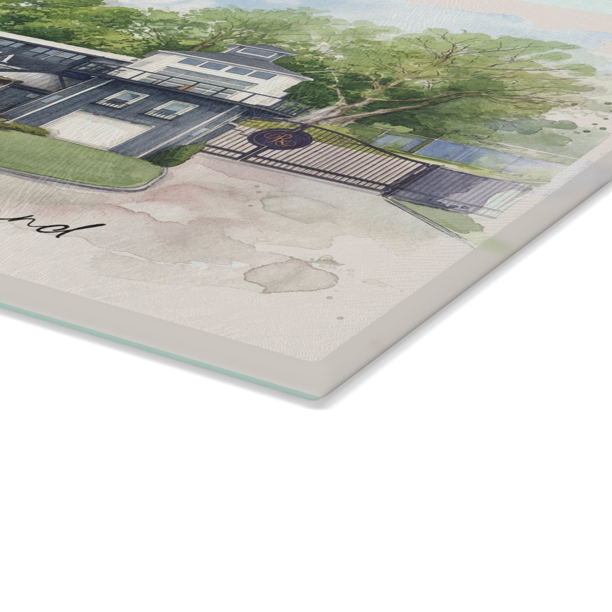 The Regatta on Grand Watercolor Glass Cutting Board