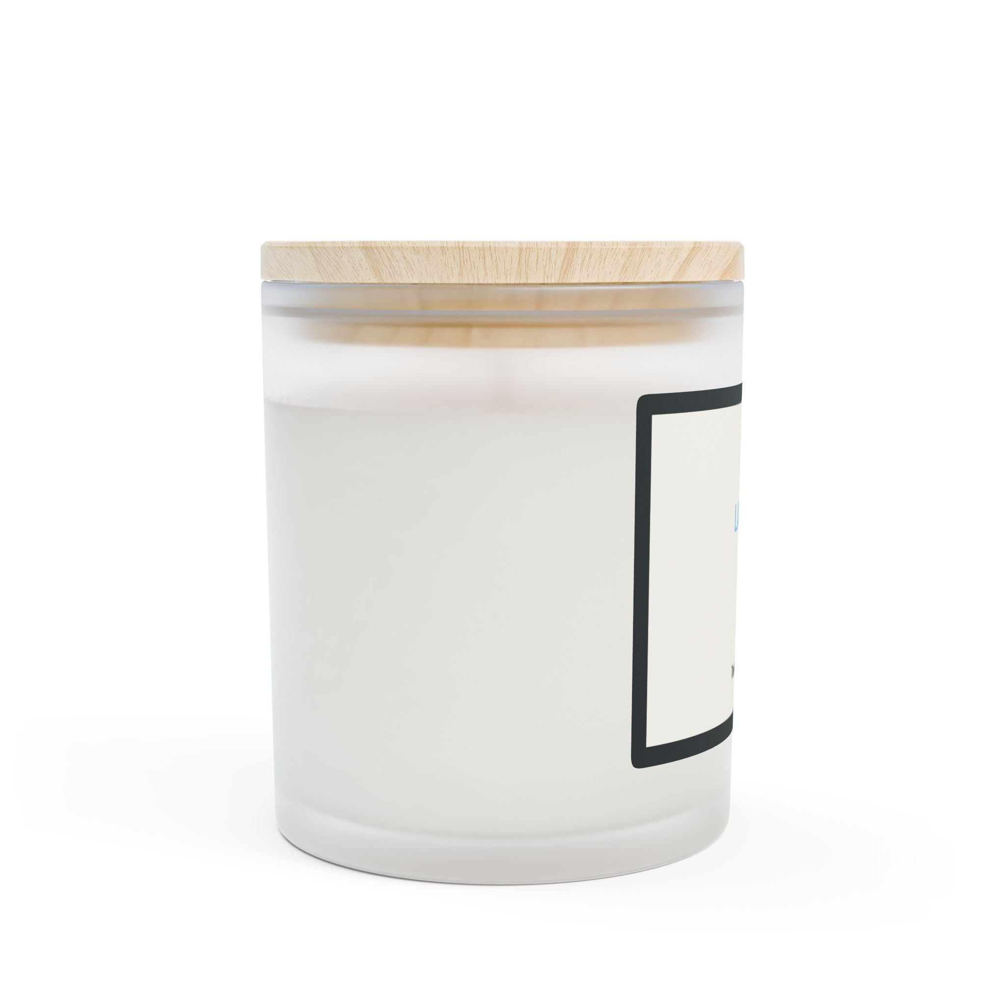Frosted Glass Candle — 11oz Scented Soy Candle with Wooden Lid