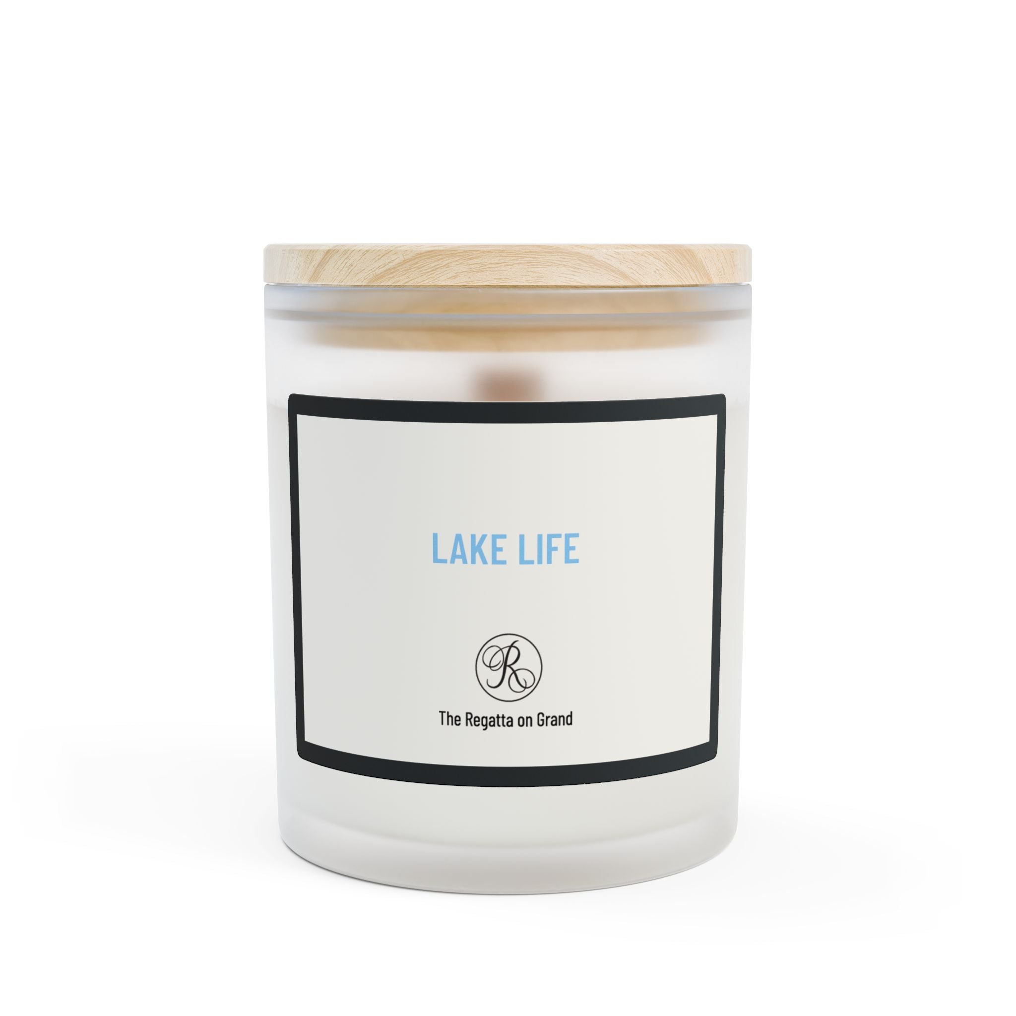 Frosted Glass Candle — 11oz Scented Soy Candle with Wooden Lid